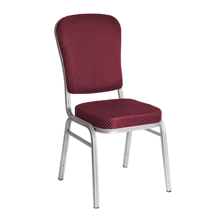 Банкетный стул "Боди" 25 мм, каркас серебро, обивка корона красная