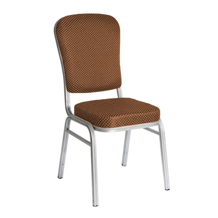 Банкетный стул "Боди" 25 мм, каркас серебро, обивка корона коричневая