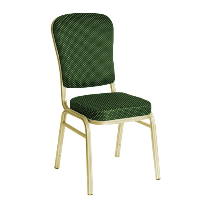Банкетный стул "Боди" 25 мм, каркас шампань, обивка корона зеленая