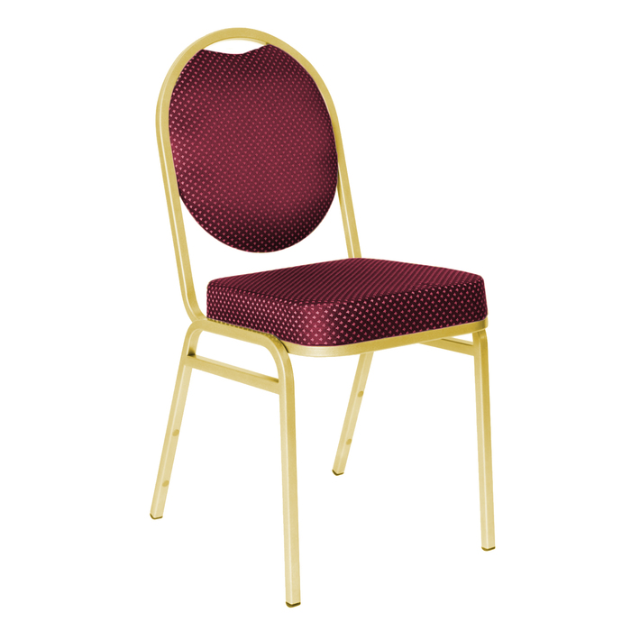 Банкетный стул "Раунд" 20 мм, каркас золото, обивка корона красная