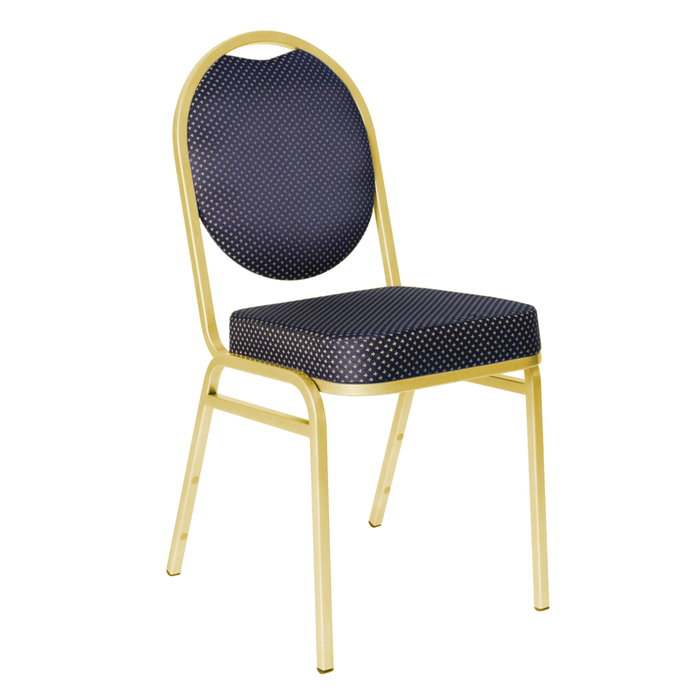 Банкетный стул "Раунд" 20 мм, каркас золото, обивка корона синяя