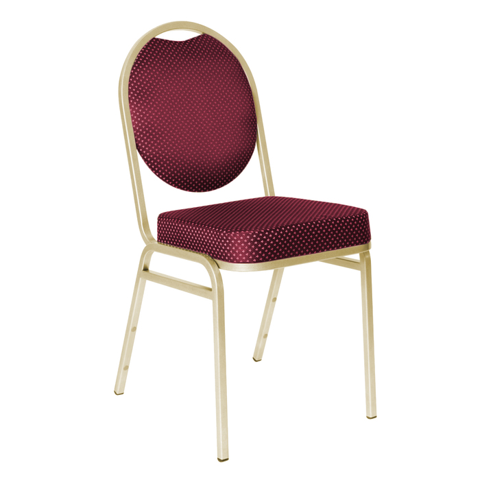 Банкетный стул "Раунд" 20 мм, каркас шампань, обивка корона красная