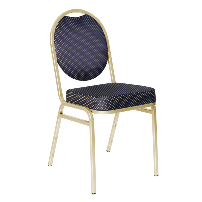 Банкетный стул "Раунд" 20 мм, каркас шампань, обивка корона синяя
