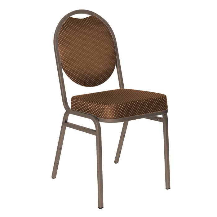 Банкетный стул "Раунд" 20 мм, каркас бронза, обивка корона коричневая