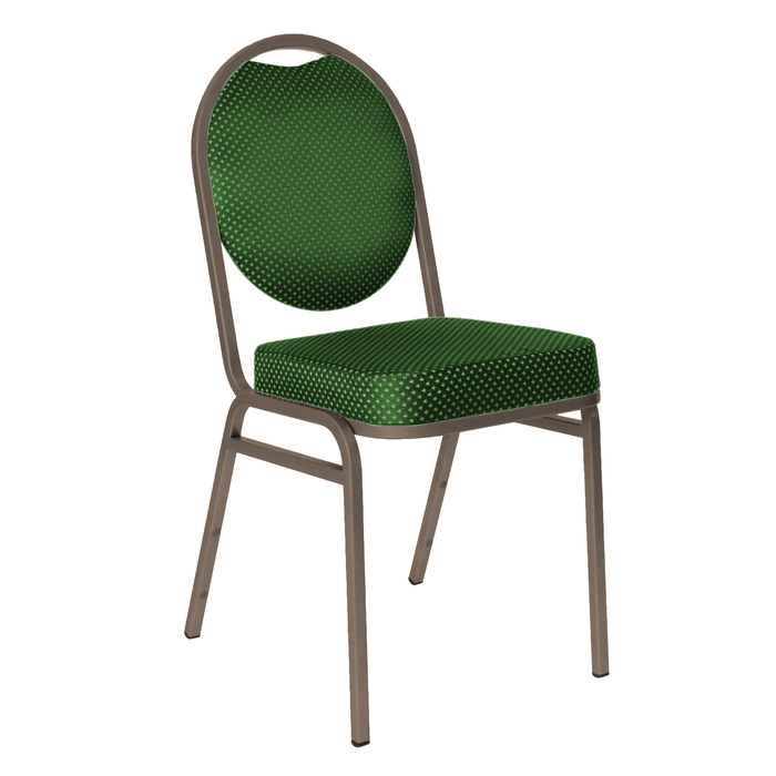 Банкетный стул "Раунд" 20 мм, каркас бронза, обивка корона зеленая