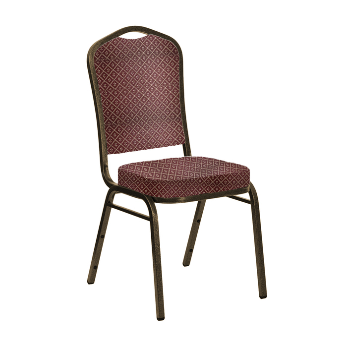 Банкетный стул "Молот" 20 мм, каркас бронза, обивка ромб красный