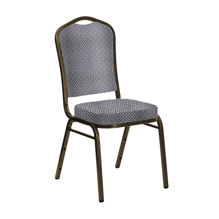 Банкетный стул "Молот" 20 мм, каркас бронза, обивка ромб синий