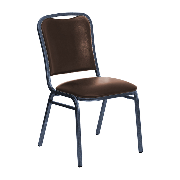 Банкетный стул "Бостон" 20 мм, каркас титан, обивка кожзам коричневый
