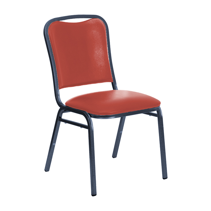 Банкетный стул "Бостон" 20 мм, каркас титан, обивка кожзам красный