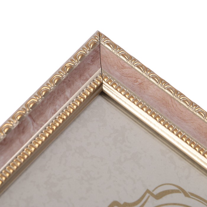 Фоторамка пластиковая 15х21 см кружево розовый /20/ L16