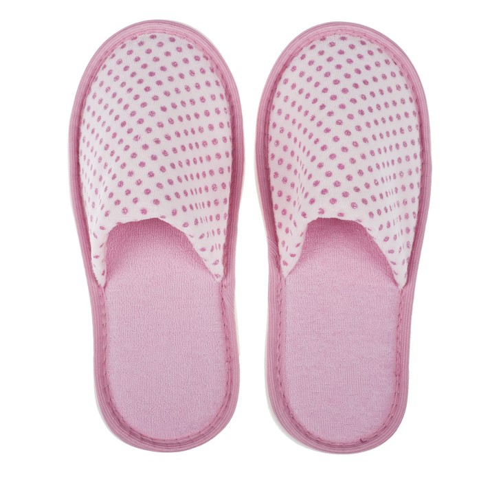 Тапки велюр с люрексом закрытые (розовый) (р. 36/38)