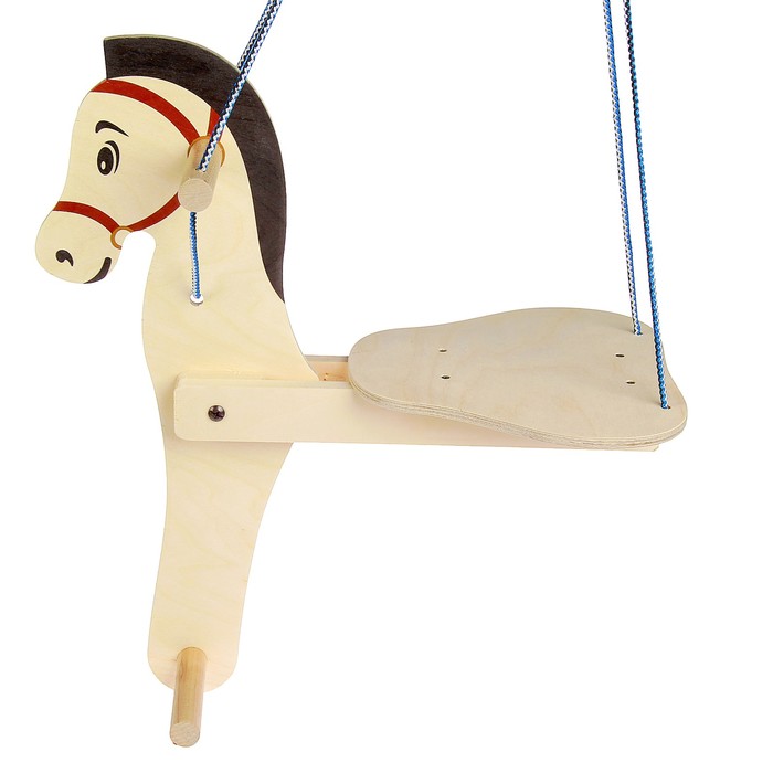 Качель детская "Лошадка" с подставкой для ног, 53х60х30см