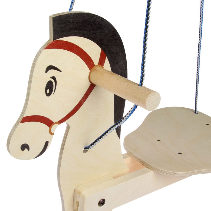 Качель детская "Лошадка" с подставкой для ног, 53х60х30см