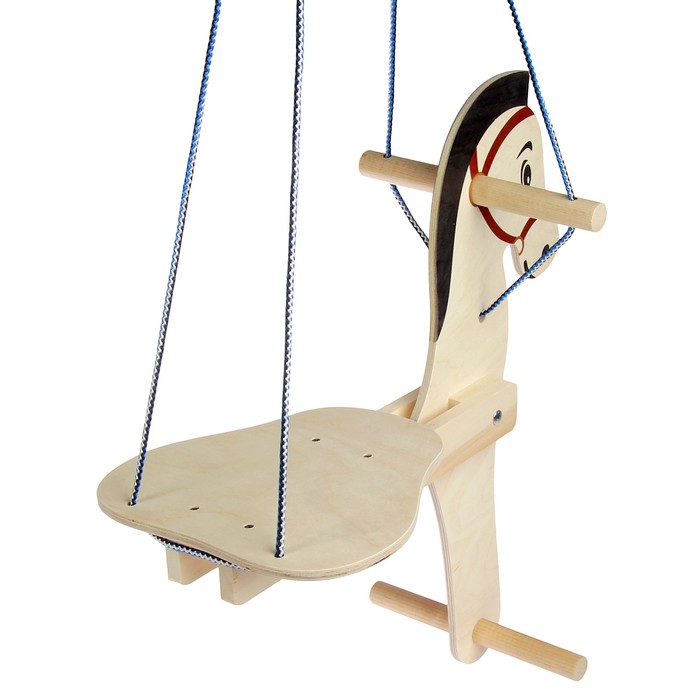 Качель детская "Лошадка" с подставкой для ног, 53х60х30см