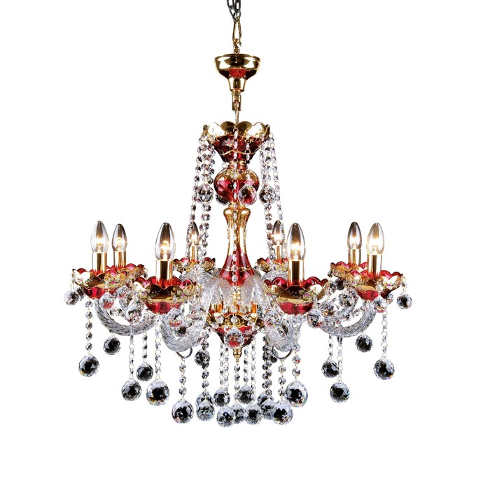 Люстра VIDARE 8х60Вт E14 золото 70x185см