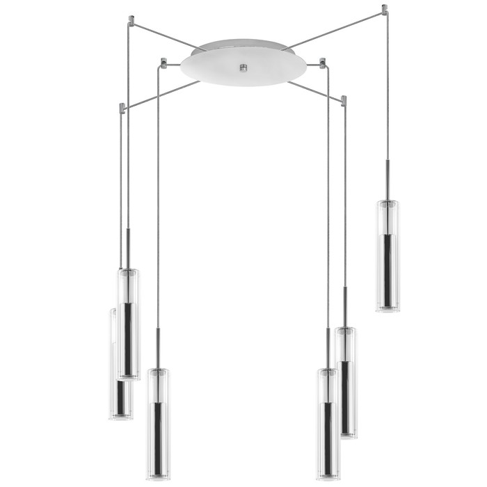 Люстра CILINO 6х40Вт GU10 хром 197см