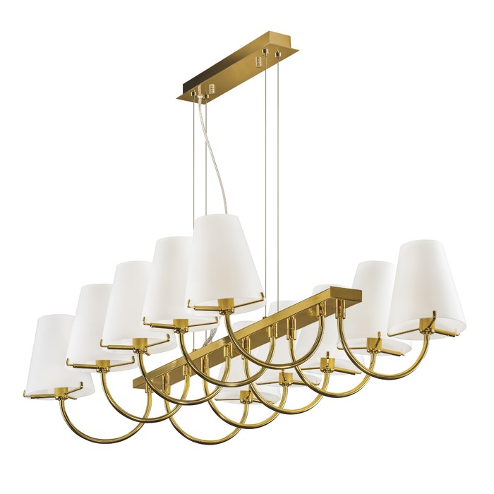 Люстра DIAFANO 10х40Вт G9 золото, белый 43x145см