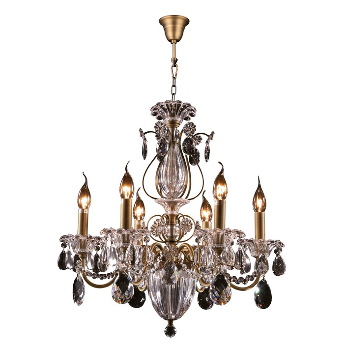 Люстра SCHON 6x60Вт E14 бронза 57x177см