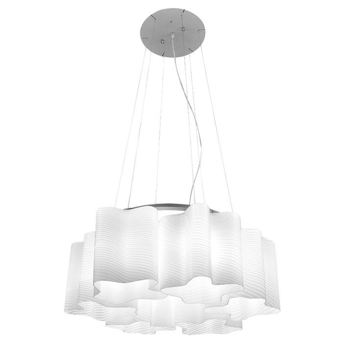 Люстра подвес NUBI 6х40Вт E27 хром, белый 55x90см