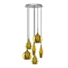 

Светильник PENTOLA 6х25Вт G9, хром, оливковый 40x140 см