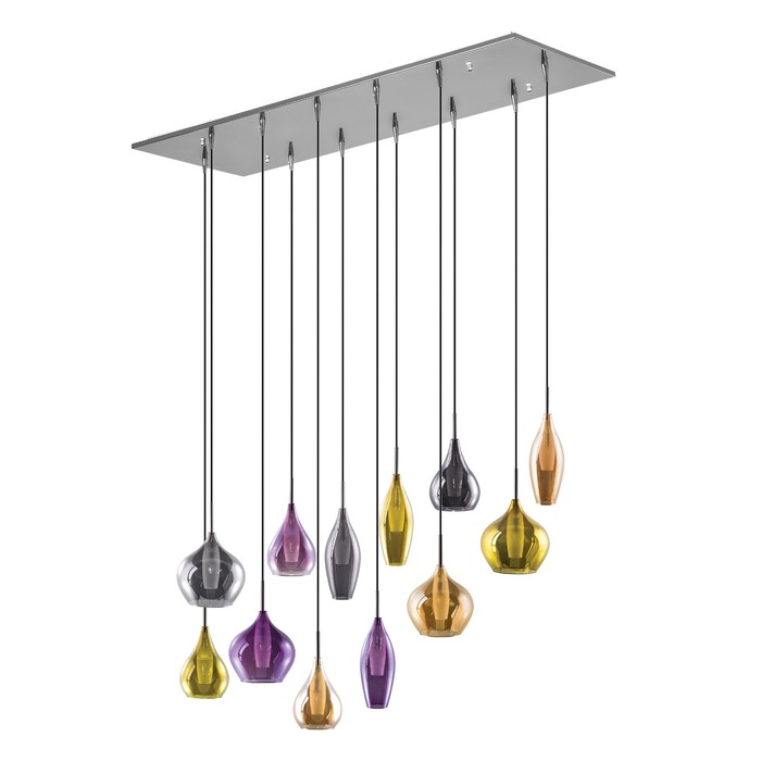 Светильник PENTOLA 12x25Вт G9 хром, янтарный 100x140см