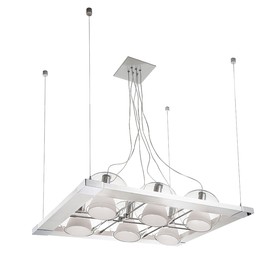 

Люстра подвес PALLA 6х40Вт E14 хром, белый 96x67x135см