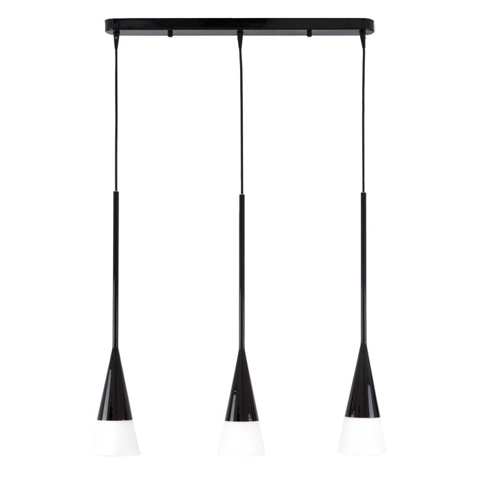 Люстра подвес CONICITA 3х40Вт E14 черный, белый 60x10x130см