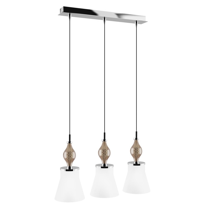 Светильник ESCICA 3х40Вт E14 коньяк, хром 70x15x145см