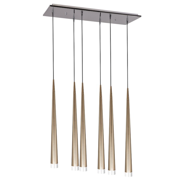 Люстра подвес PUNTO 6x25Вт G9 хром, шампань 70x28x130см