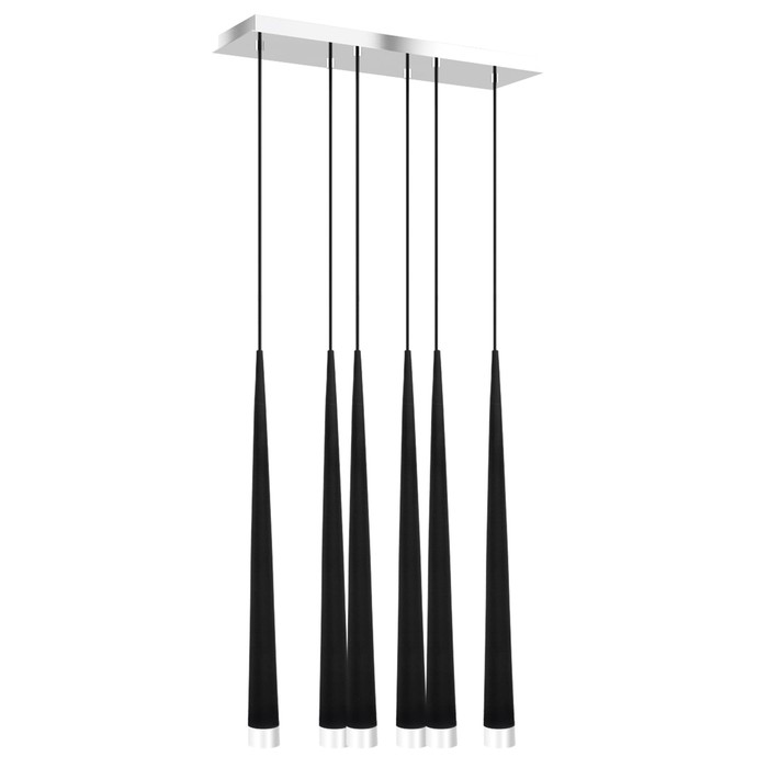 Люстра подвес PUNTO 6х25Вт G9 хром, черный, белый 28x70x130см