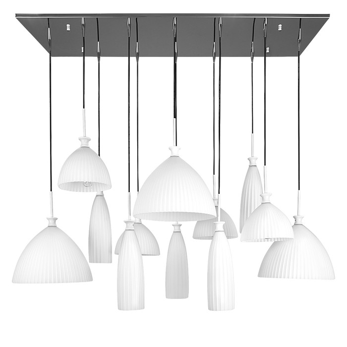 Светильник AGOLA 12х40Вт E14 хром, белый 120x90см