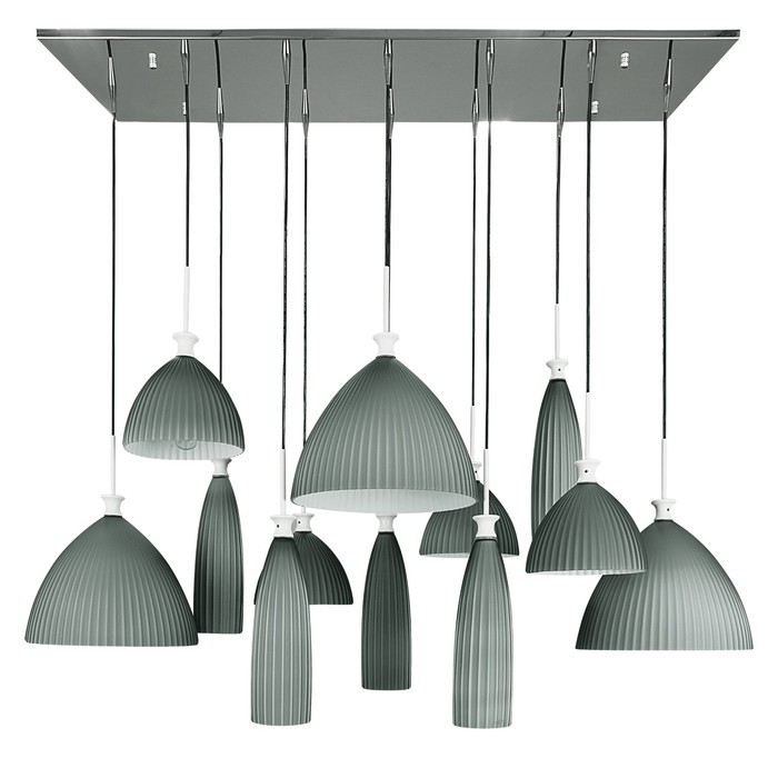 Светильник AGOLA 12х40Вт E14 хром, серый 120x90см