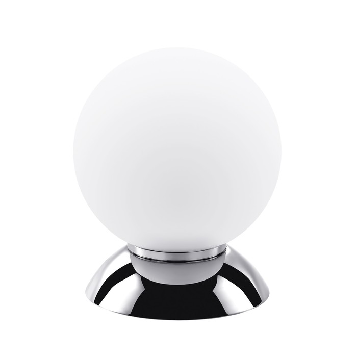 Настольная лампа GLOBO 1х40Вт E14 хром, белый 14,5x20см