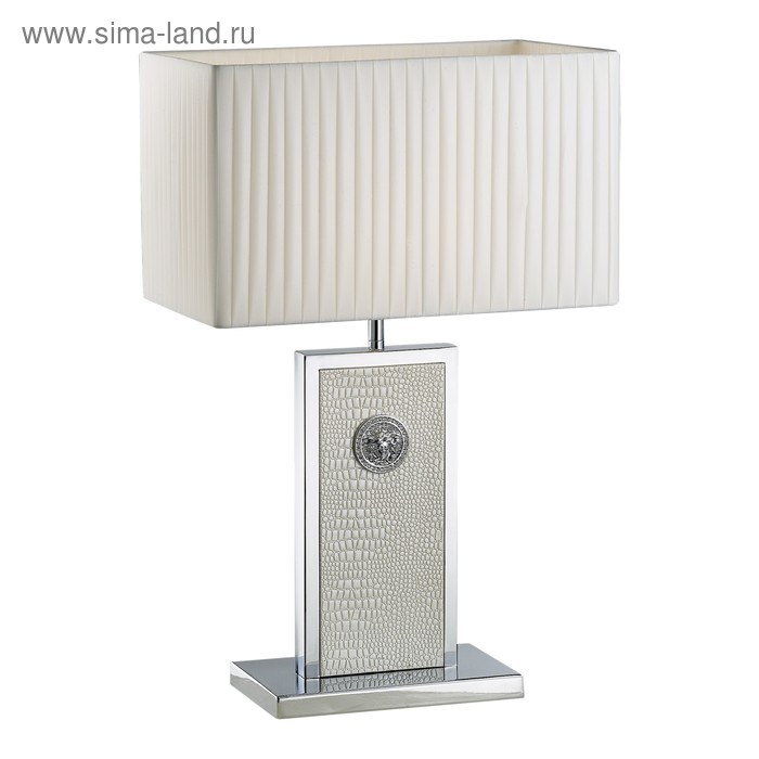 Настольная лампа FARAONE 1х60Вт E27 белый, хром 38x25x60см