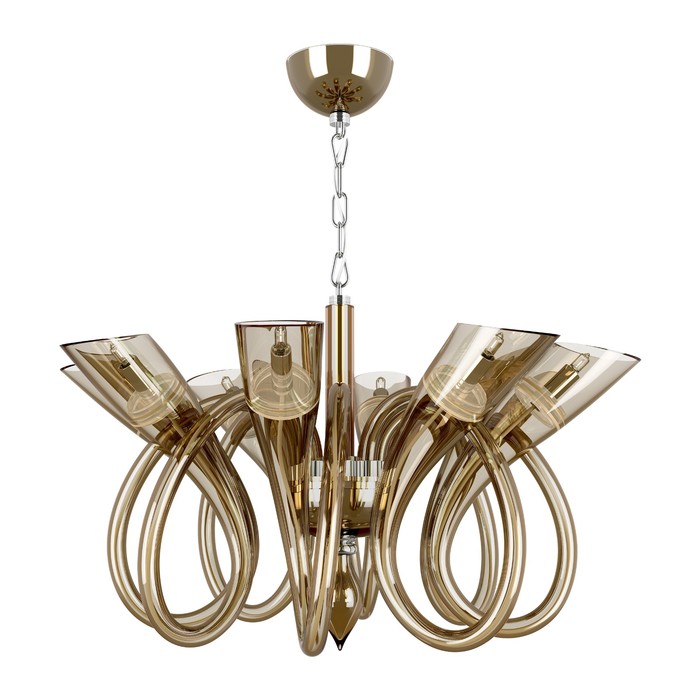 Люстра STELLA 8х6Вт G9 янтарь 58x146см