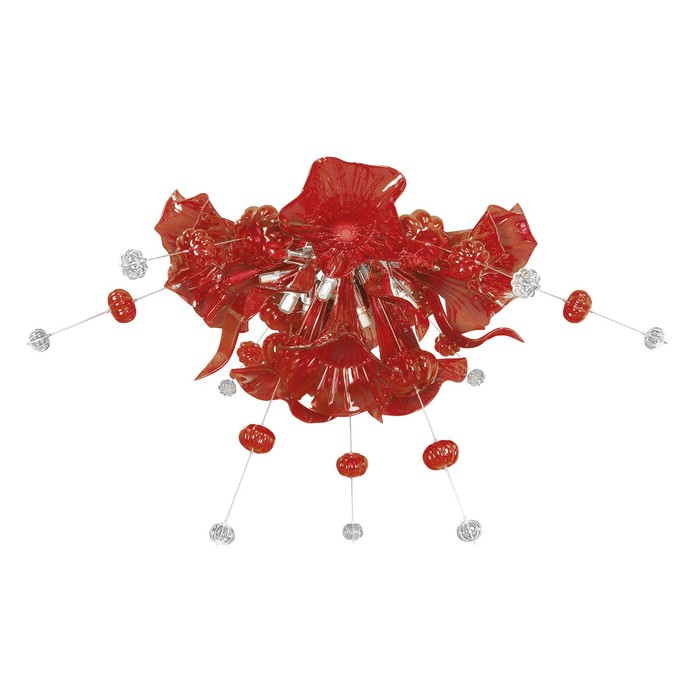 Люстра CELESTA 12х6Вт G9 красный 115x56см