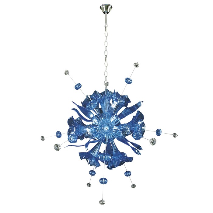 Люстра CELESTA 12х6Вт G9 синий 115x185см