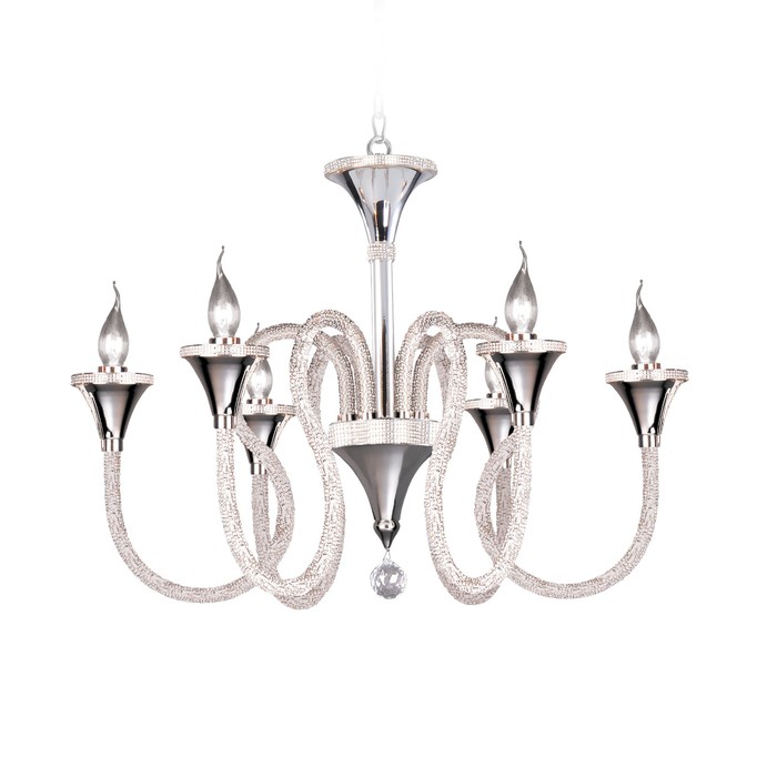 Люстра SERPENTE 6х60Вт E14 хром 70x175см