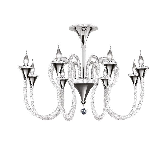 Люстра SERPENTE 8х60Вт E14 хром 90x185см