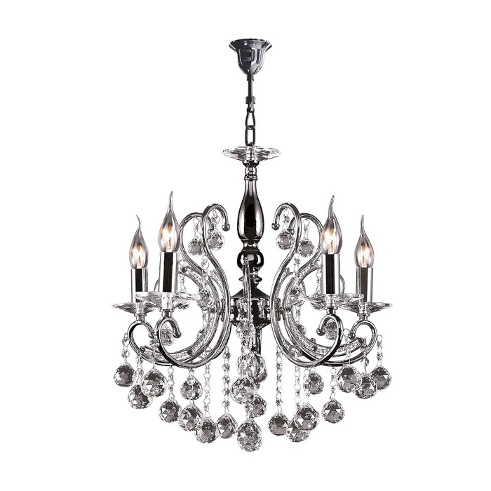 Люстра ELEGANTE 5х60Вт E14 хром 50x175см