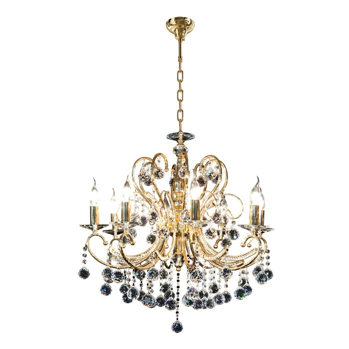 Люстра ELEGANTE 8х60Вт E14 золото 70x190см