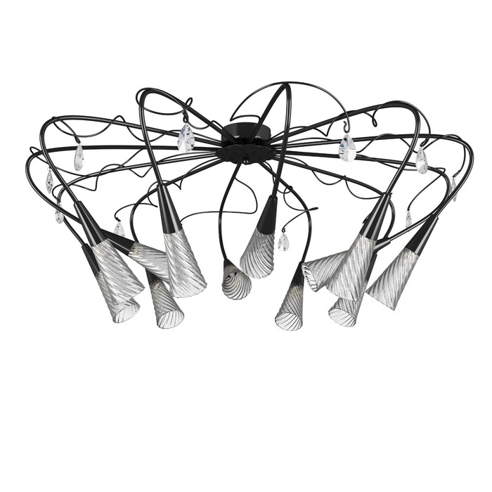 Люстра AEREO 12х25Вт G9 черный 105x45см