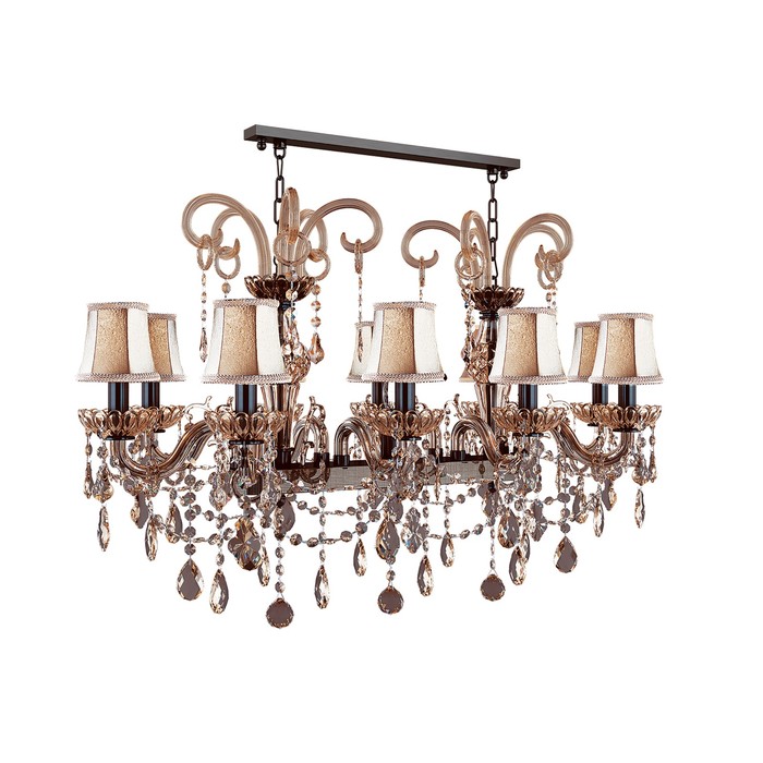 Люстра NATIVO 11x40Вт E14 коньяк, черный, хром, бежевый 100x170см