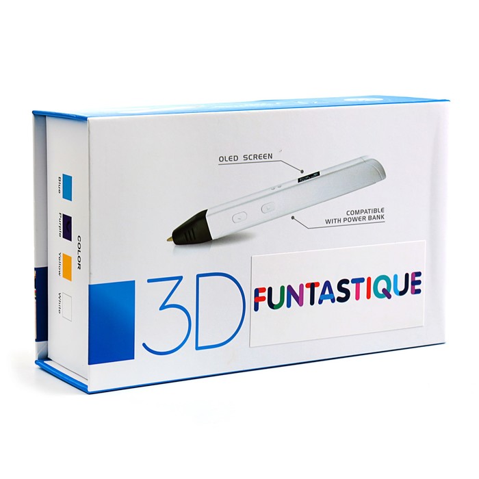 3D-ручка FUNTASTIQUE RP800A, ABS и PLA, с дисплеем, фиолетовый (+ пластик, 3 цвета)