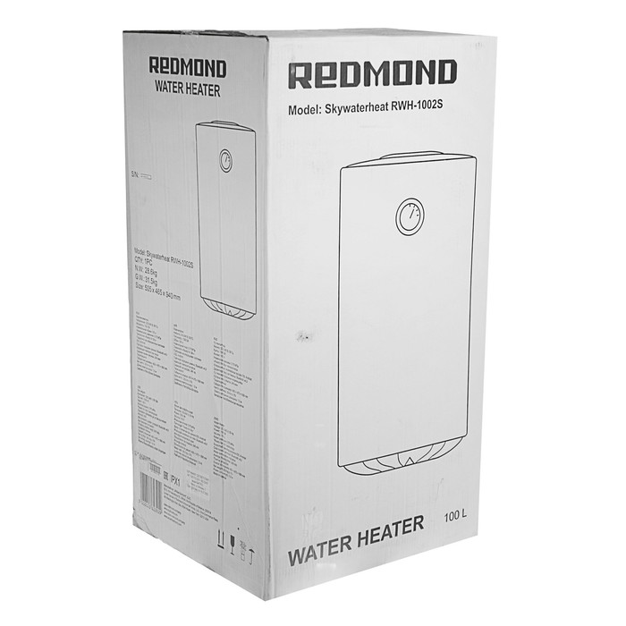 Водонагреватель REDMOND Skywaterheat RWH-1002S, накопительный, 1500 Вт, 100 л, эмаль, Blueto