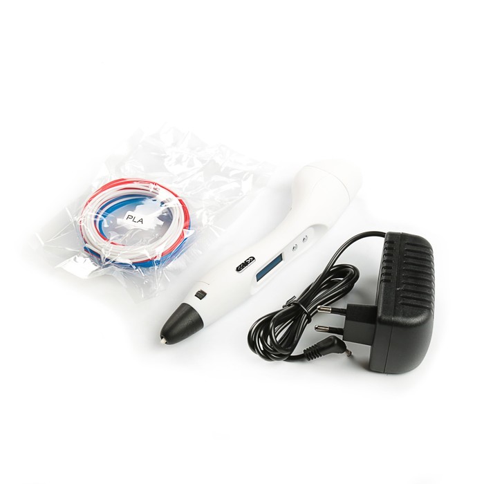 3D-ручка Funtastique ONE FP001A, ABS и PLA, с дисплеем, белый (+ пластик, 3 цвета)