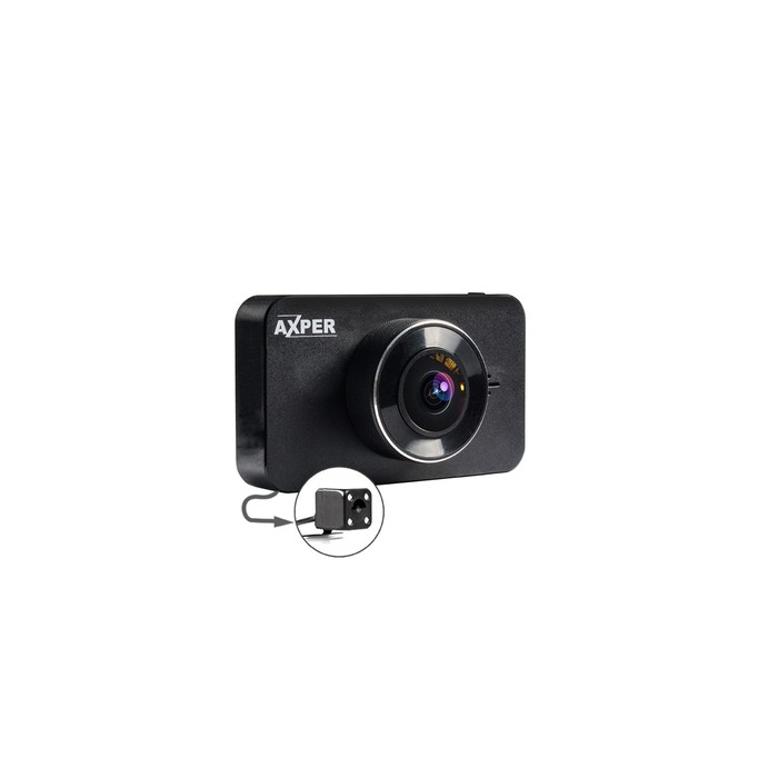 Видеорегистратор AXPER Throne GPS, две камеры, 3", обзор 150°, 1920x1080