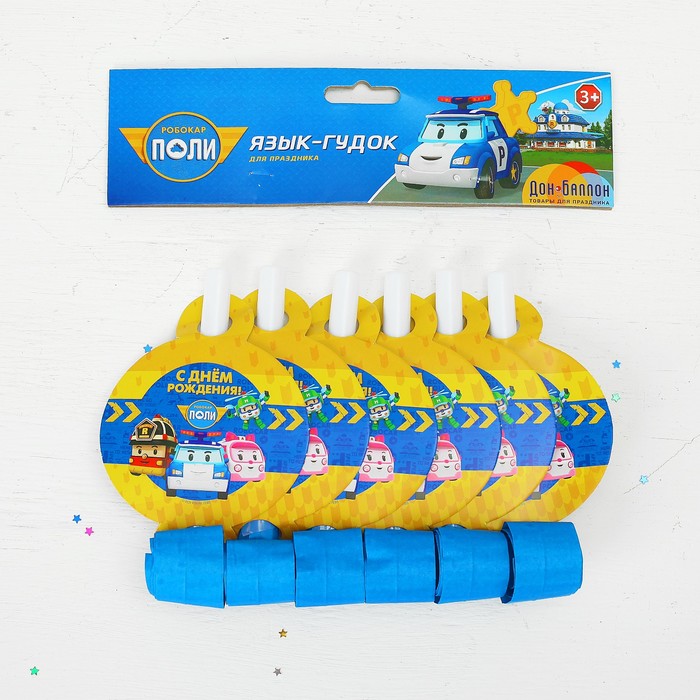 Язык-гудок "Робокар Поли и друзья", набор 6 шт