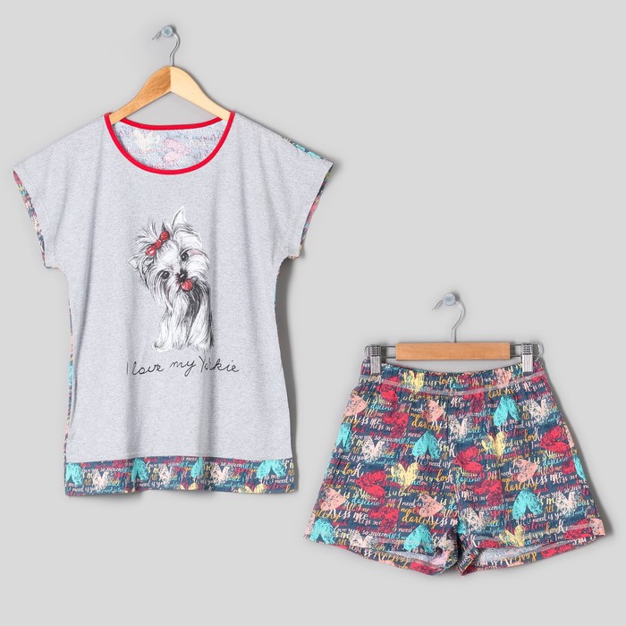 Комплект женский (футболка, шорты) Mr.York-2 цвет серый, р-р 54