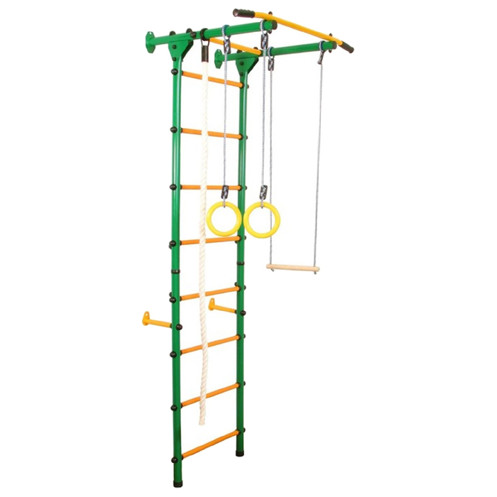 Детский спортивный комплекс Юный Атлет "Пристенный-Лайт", цвет зеленый
